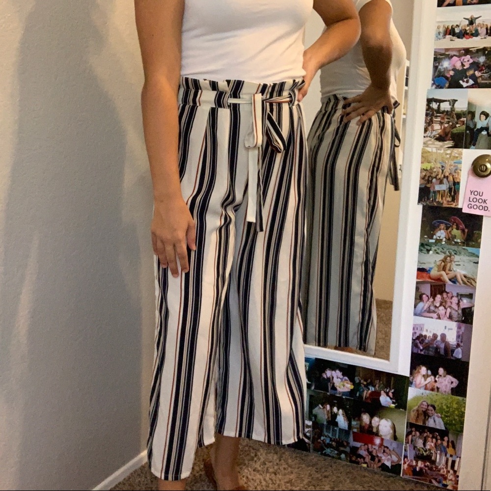 paper bag striped pants
